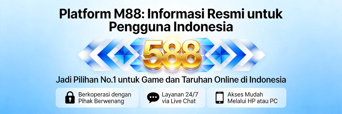 Banner informasi resmi mengenai platform M88 untuk pengguna Indonesia