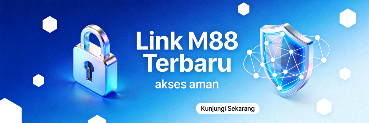 Banner utama website informasi Link M88 Terbaru dengan tema akses aman